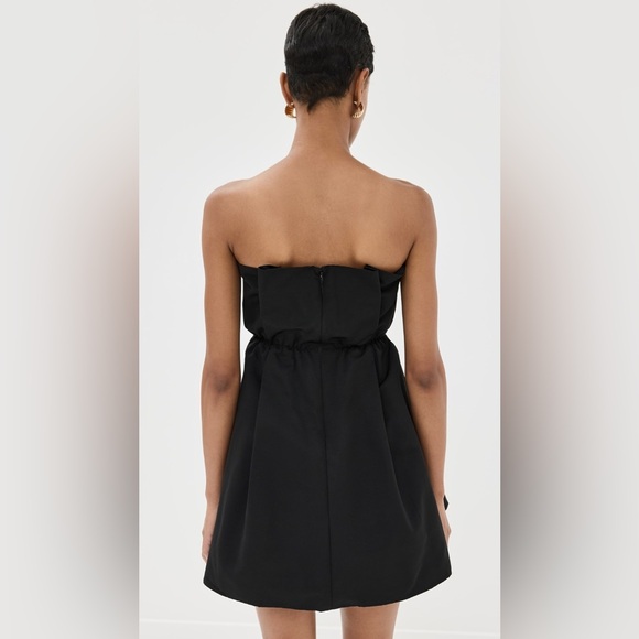 STAUD Cordelia Pleated Strapless Dress Black - Picture 4 of 7